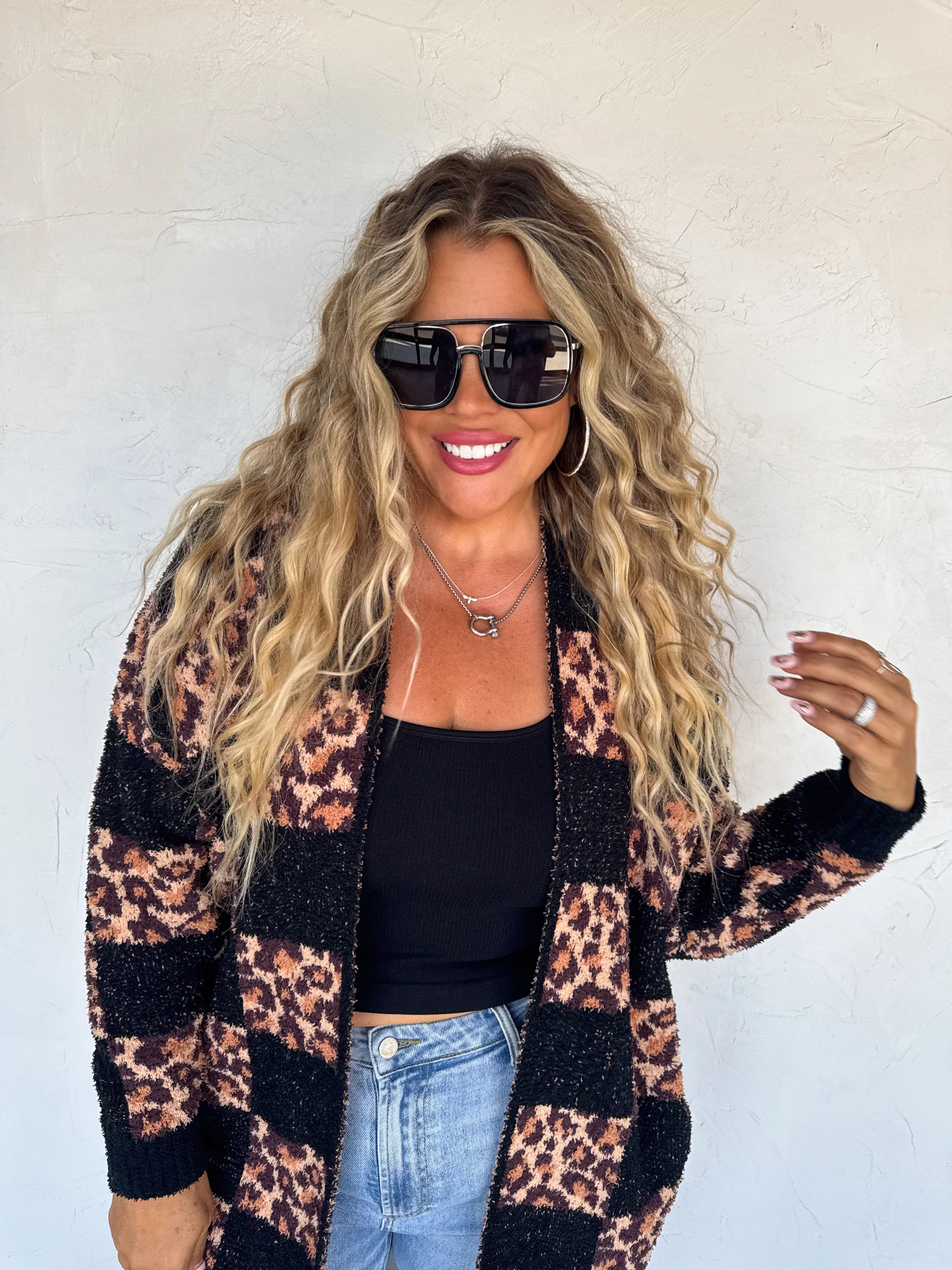 PREORDER - CHECK MATE CHEETAH CLOUD CARDIGAN
