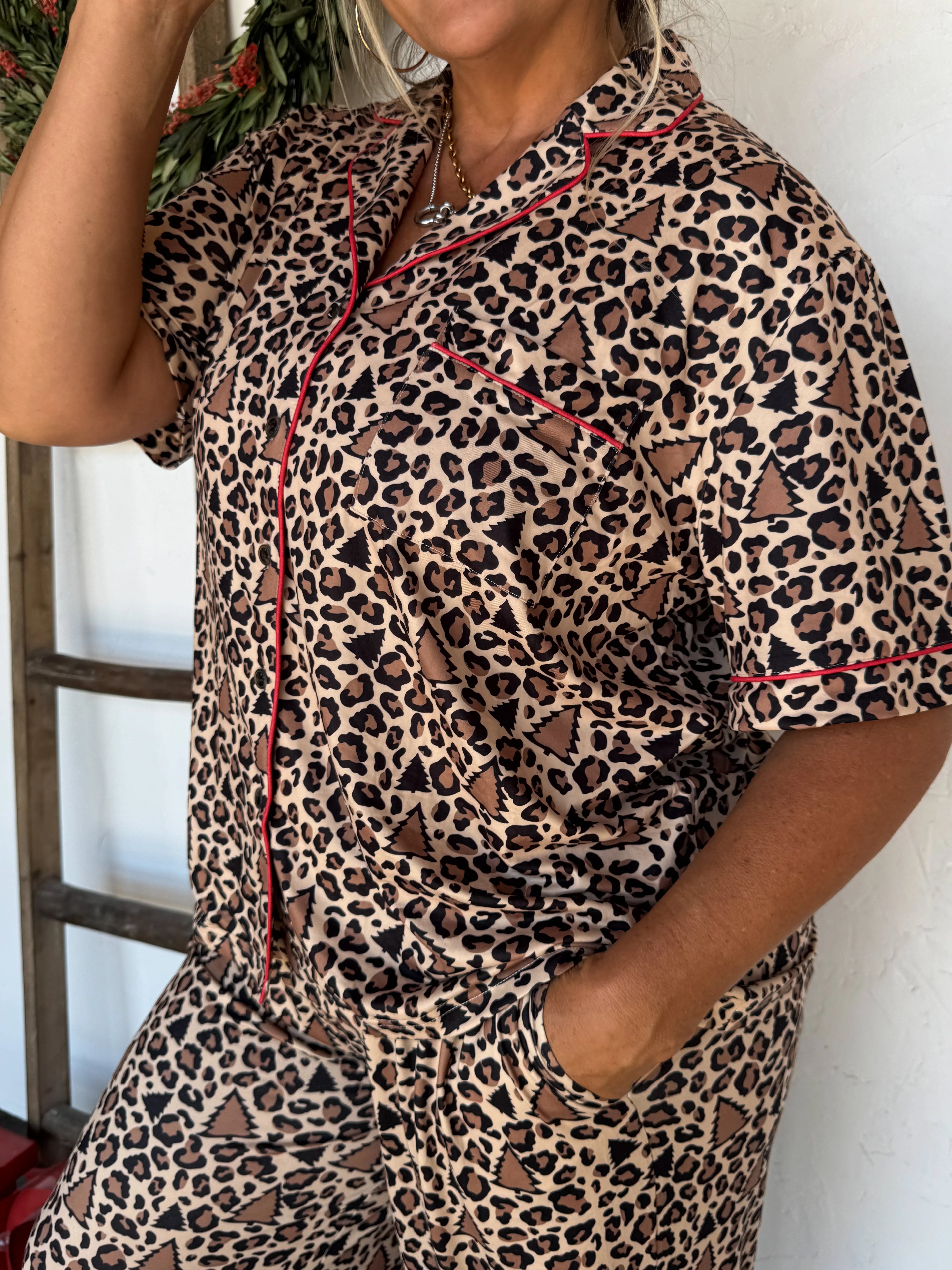 PREORDER- LEOPARD XMAS LUXE PJ SET