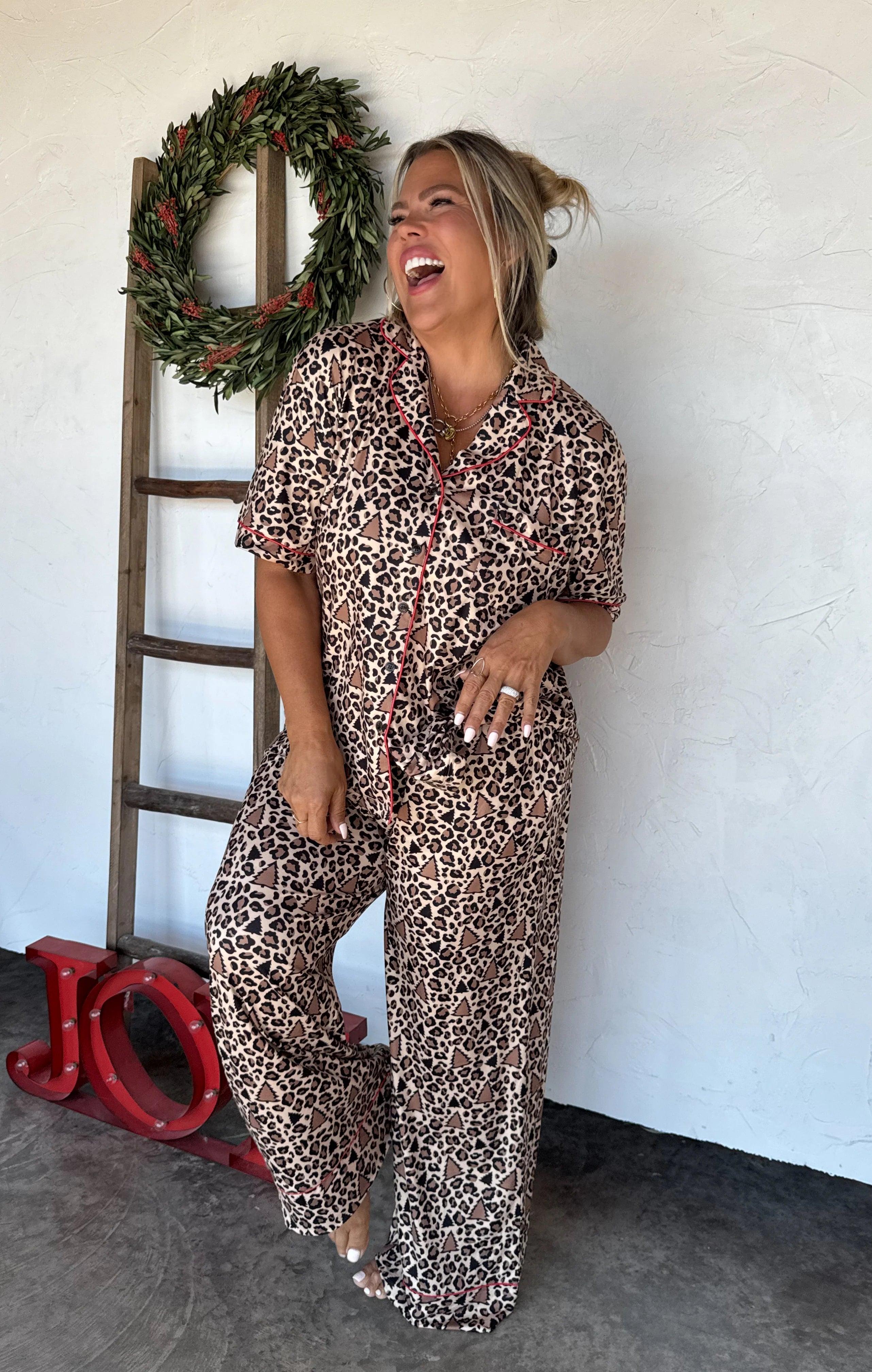 PREORDER- LEOPARD XMAS LUXE PJ SET
